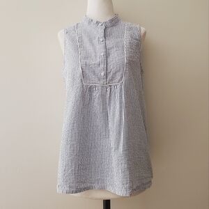 Axara Paris Metallic Striped Sleeveless Blouse